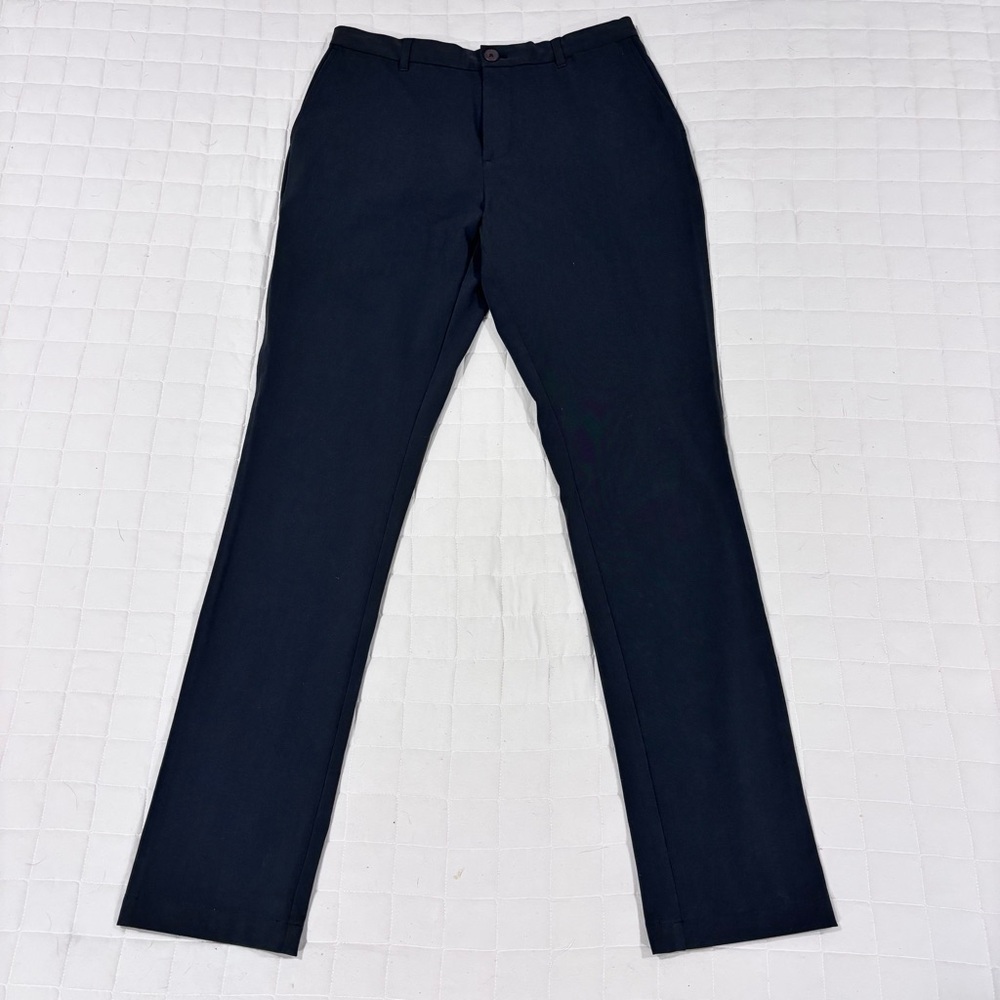 Ministry of Supply Kinetic Slim Tailored Pants Tall 32 Black Tech Stretch Work